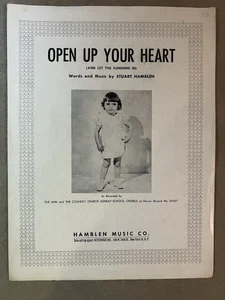 Vintage Sheet Music~Open Up Your Heart by Stuart Hamblen, 1953 - Picture 1 of 8