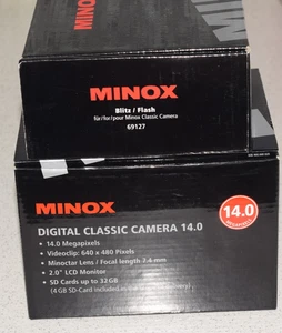 Minox Digital Classic Camera 14.0 Black w/ Finder Flash Wooden Box MINT Box - Picture 1 of 5