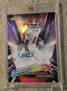 2024 Topps Chrome Football Xavier Worthy Rookie Future Stars Auto SP FSA-XW - Foto 1 di 2