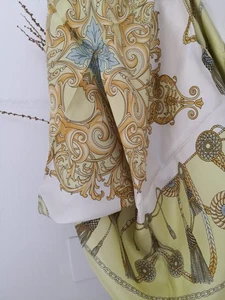 Vintage 80er Jahre Seidentuch hellgelb mit Bommelmuster 85 x 90 cm - Bild 1 von 11