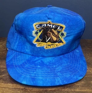 Cappello snapback vintage Joe Camel personaggio liscio blu nylon cravatta cammello neon B3 - Foto 1 di 5
