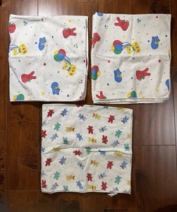 Vintage Baby Empfangsdecken Dundee Bunny Regel Bären 1990er 3er Set - Bild 1 von 5