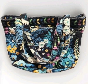 Vera Bradley Midnight Blues Quilted Floral Shoulder Tote Purse Handbag EUC - Picture 1 of 9