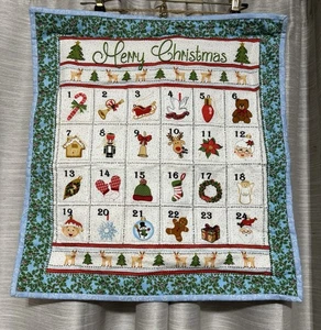 Dicembre-Giorni Prima di Natale Tessuto Avvento Appeso a Parete con Tasche-18,5”X20” - Foto 1 di 10
