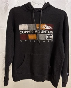 Copper Mountain Colorado Hoodie Large Charcoal Gray Blue 84 - Picture 1 of 11