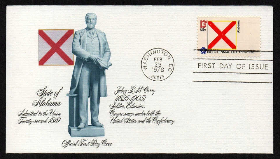 USA, SCOTT # 1654, FLEETWOOD FDC COVER - ALABAMA STATE, JABEZ CURRY, YEAR 1976 - Image 1 of 1