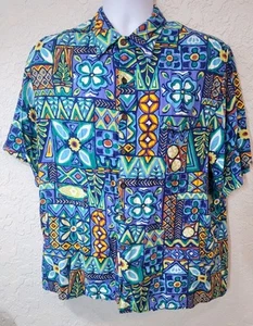 Vintage Reyn Spooner Abstraktes Hawaiihemd Herren 2XL Bunt Patchwork Aloha Camp - Bild 1 von 8
