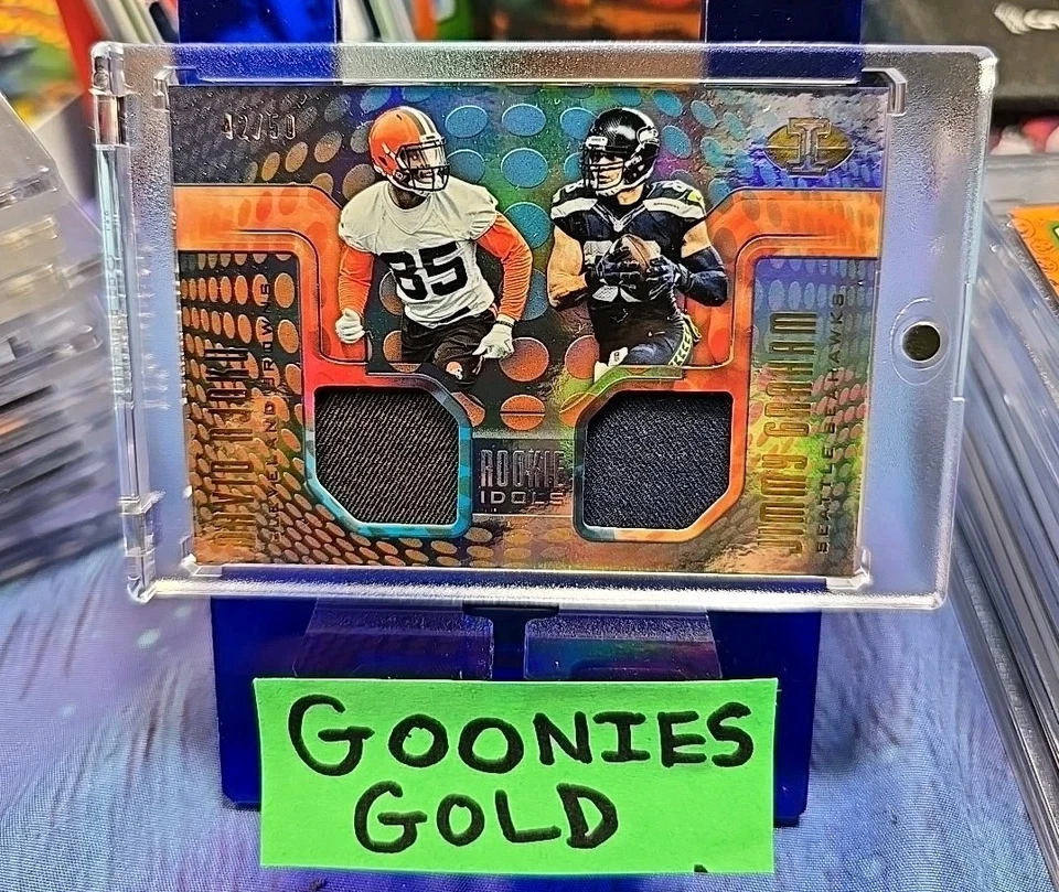 David Njoku And Jimmy Graham Game Warn Patch Card "17 Panini- Mt10 Condition  - Image 1 of 3