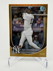Bowman Chrome 2025 - JAZZ CHISHOLM, JR. - True Gold Refractor/50 - Yankees - Imagen 1 de 11