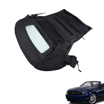For Ford Mustang 2005-2013 2014 Soft Top&Heated Glass Window Convertible Black - Image 1 of 4