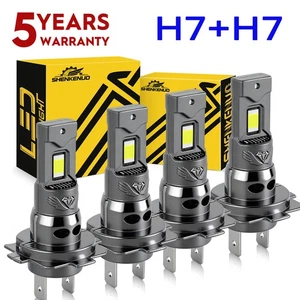 4pcs H7 For BMW 325i 328i 330i 335i E90 F30 E46 D8 CSP LED Headlight Bulbs 6500K - Picture 1 of 15