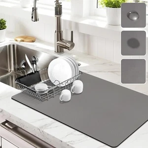 Mat for Kitchen Counter, Dish Drying Pad with Non-Slip Rubber Backed - Picture 1 of 6