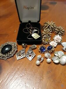 Vintage Estate Lot 9 Piece Mixed Jewelry Lot For Craft Or Repair