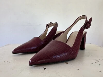 Franco Sarto Trista Ciruela Imitación Cocodrilo Eslinga Trasera Bloque Tacones Talla 6.5 M Foto 1 de 4