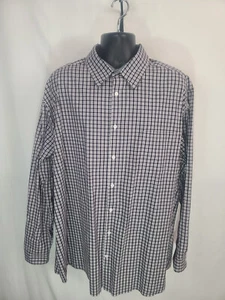 Claiborne - Men's Dress Shirt - Burgundy/Blue/White Plaid - Sz 2XLT - Picture 1 of 4