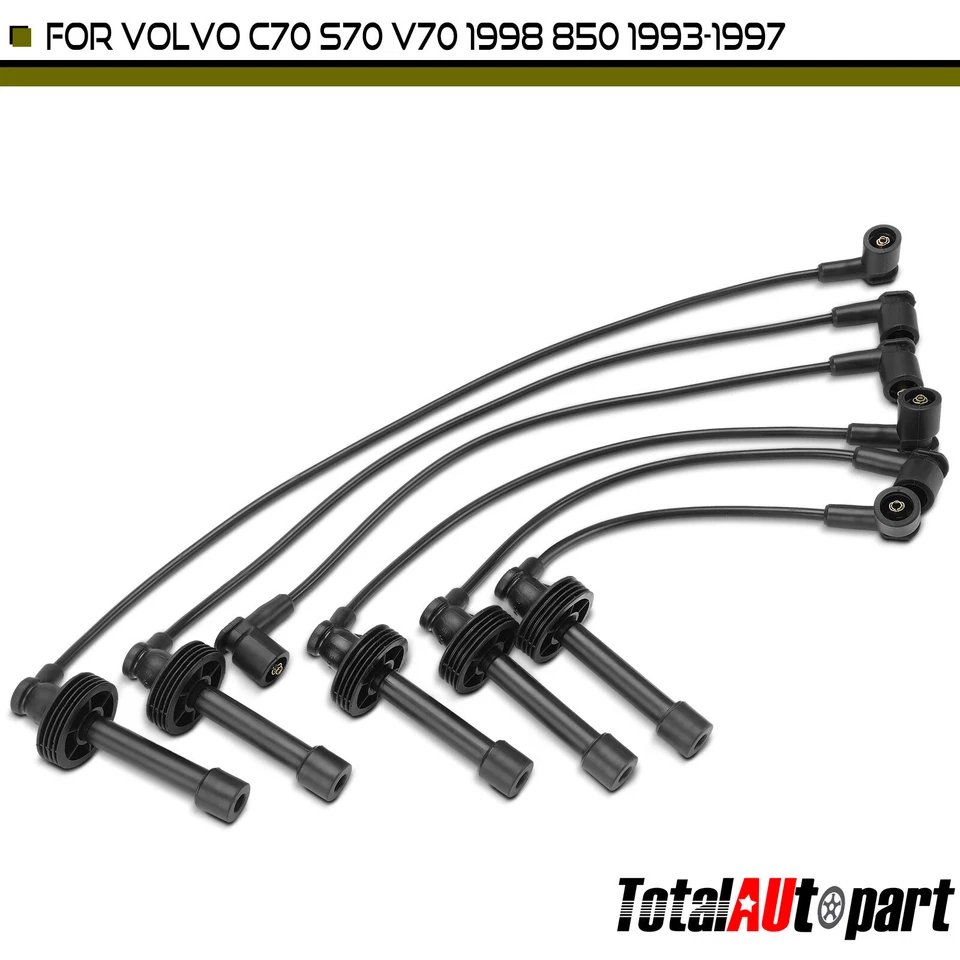 Наборы проводов свечей зажигания 6 шт для Volvo C70 S70 V70 1998 850 93-97 L5 2,3 л L5 2,4 л - Изображение 1 из 4