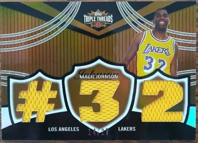 Magic Johnson 2007 Topps Triple Threads Game Used #14/27 Lakers Legend. - Image 1 of 2