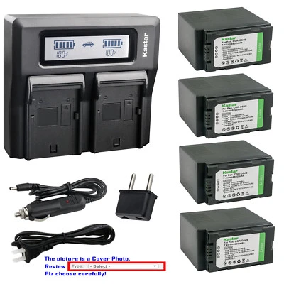 Cargador rápido de batería doble LCD Kastar para CGA-D54S CGR-D54S y Panasonic AG-HPX250 Foto 1 de 4