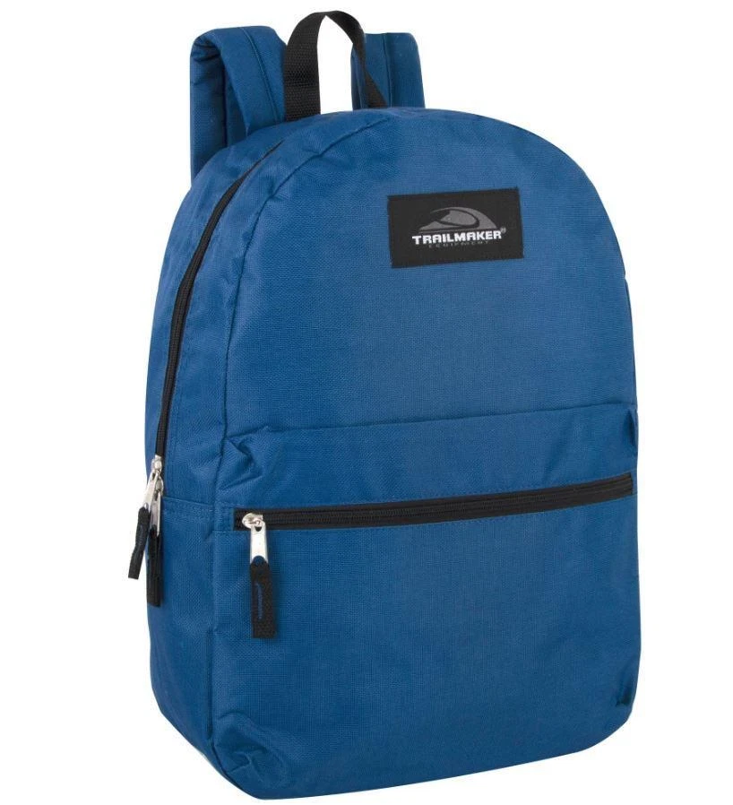 Lote de 24 mochilas mochilas al por mayor (Trailmaker Classic) 17 pulgadas azul marino liso Foto 1 de 1
