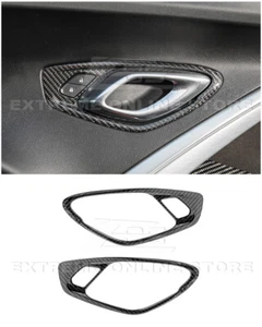 For 16-Up Chevrolet Camaro Carbon Fiber Interior Door Handle Overlay Trim Covers - Foto 1 di 22