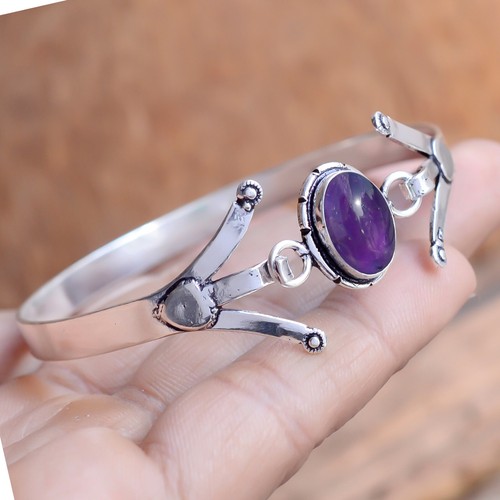 VALENTINO Bracciale in argento sterling 925 con pietra preziosa viola ametista regalo per la vita partner