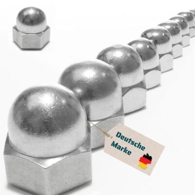 Hutmutter Edelstahl DIN 1587 Schutzmutter V4A M3 bis M30 A4 Rostfrei - Bild 1 von 4
