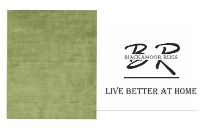 Nuevas alfombras acolchadas 100 % lana hechas a mano de diseño moderno verde limón Foto 1 de 4