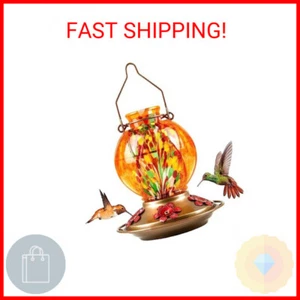 BOLITE Hummingbird Feeder, Hummingbird feeders for Outdoors Hanging, Hand Blown - Picture 1 of 2