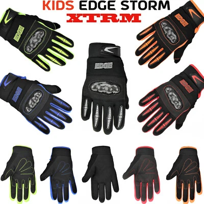 XTRM KIDS MX GLOVES JUNIOR CHILDREN MOTOCROSS QUAD DIRT BIKE KNUCKLE GLOVE ALL COLOUR