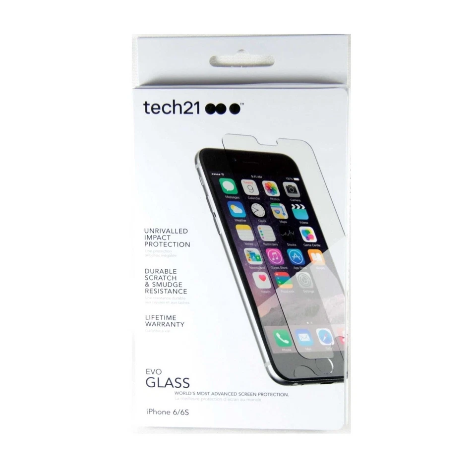 TECH21 EVO GLASS FOR IPHONE 6S 6 ADVANCED ULTRA THIN SCREEN PROTECTOR T21-5193 - Image 1 of 4
