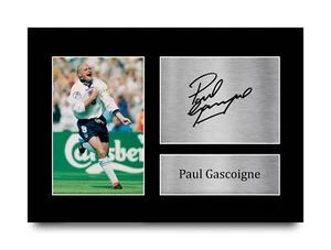Paul Gascoigne Signed Pre Printed Autograph A4 Photo Gift For England Supporter - Picture 1 of 72