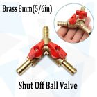 Convenient Gold And Red 8Mm Y 3 Way Shut Off Ball Valve With Hose Barb Fitting