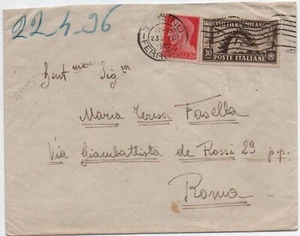LETTERA DA TORINO PER ROMA DEL 1936 CON FIERA DI MILANO CENTESIMI 30 - Foto 1 di 2