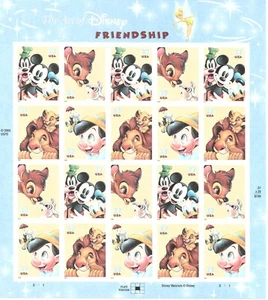 US STAMPS UNUSED The Art of Disney Friendship Scott# 3865-3868 CV $30.00 - Picture 1 of 1