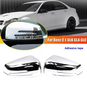 ABS Chrome Rearview Mirror Cover Cap For Mercedes Benz C E GLK GLA GLC Class - Picture 1 of 7
