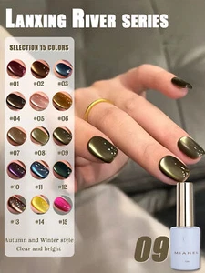 12 ml 1-21 Stück Gold Bernstein Katzenauge Gel Nagellack Blau Glasperlen Katzenauge Sommer - Bild 1 von 131
