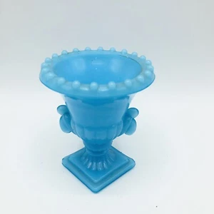 Jarrón urna de vidrio de escoria azul ágata pequeño de colección NYC Vogue Merc Co. palillo de dientes de 3" - Imagen 1 de 6