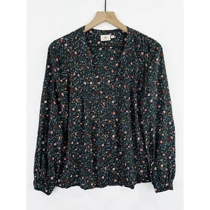 AG Adriano Goldschmied Top Womens XS Blue Floral Peasant Bohemian Blouse Casual - Picture 1 of 16