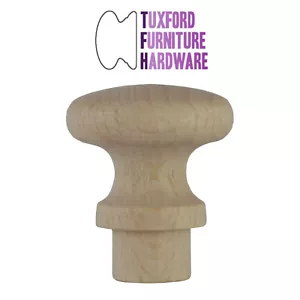* Pequeña perilla de cajón de madera de haya con espiga de 21 mm (4/5") de diámetro ELIGE CANTIDAD + - Imagen 1 de 7
