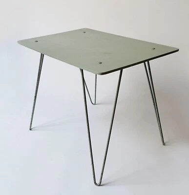 table basse années 50 vintage design 1950 pieds métallique - Photo 1/4