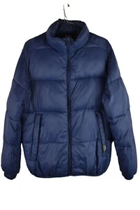 Pull&Bear Mens Blue Nylon Padded Puffer Jacket Size M Outdoors Warm - Picture 1 of 9