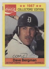 1987 Coca-Cola/SAS Detroit Tigers Dave Bergman #9