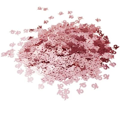 Sweet 16 Confetti Rose Gold Glitter 16th Birthday Metallic Table Party Decor - Image 1 of 4