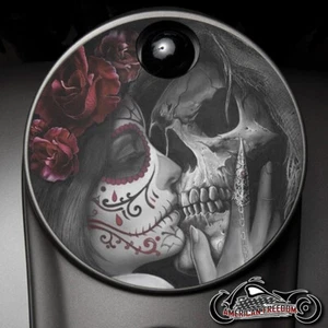 Harley Davidson Fuel Console Door Gas Door 2008+ Touring Trike death kiss - Foto 1 di 1