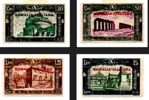post stamps-overprinted-somalia italiana-year 1930-Scott B29/B32 - Picture 1 of 9