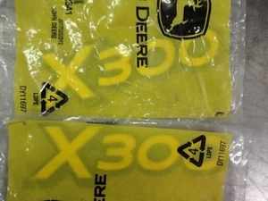 John Deere Genuine OEM Set of 2 Hood Decals M152341 for X300 Lawn Tractors - Picture 1 of 2