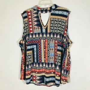NEW Cato Havana Bound Sleeveless Top Women Career Office Cutout Tribal 26W/28W - Picture 1 of 6