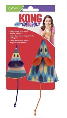 Kong Bat-a-Bout Vibez Mouse 2pk Catnip Gato Juguete Nuevo Foto 1 de 3