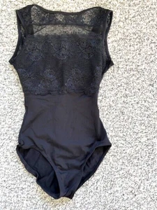 Leotard in pizzo nero accento di So Danca taglia S ottime condizioni - Foto 1 di 3