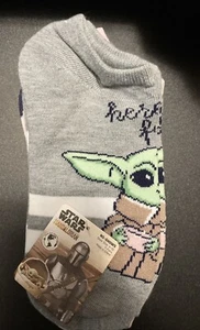 NEW Star Wars Disney The Mandalorian The Child 5 PAIR No Show Socks Sz 4-10 NWT - Picture 1 of 7